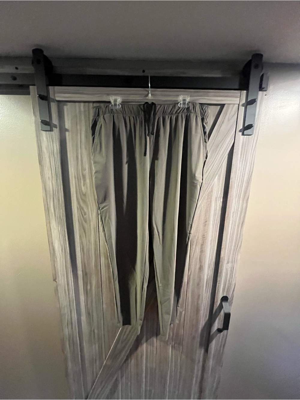 Men's Olive/Light Grey Elastic Waist Pants